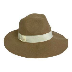 NWT Nordstrom 100% Wool‎ Felt Fedora Hat Brown Adjustable Ribbon Felted New Tags